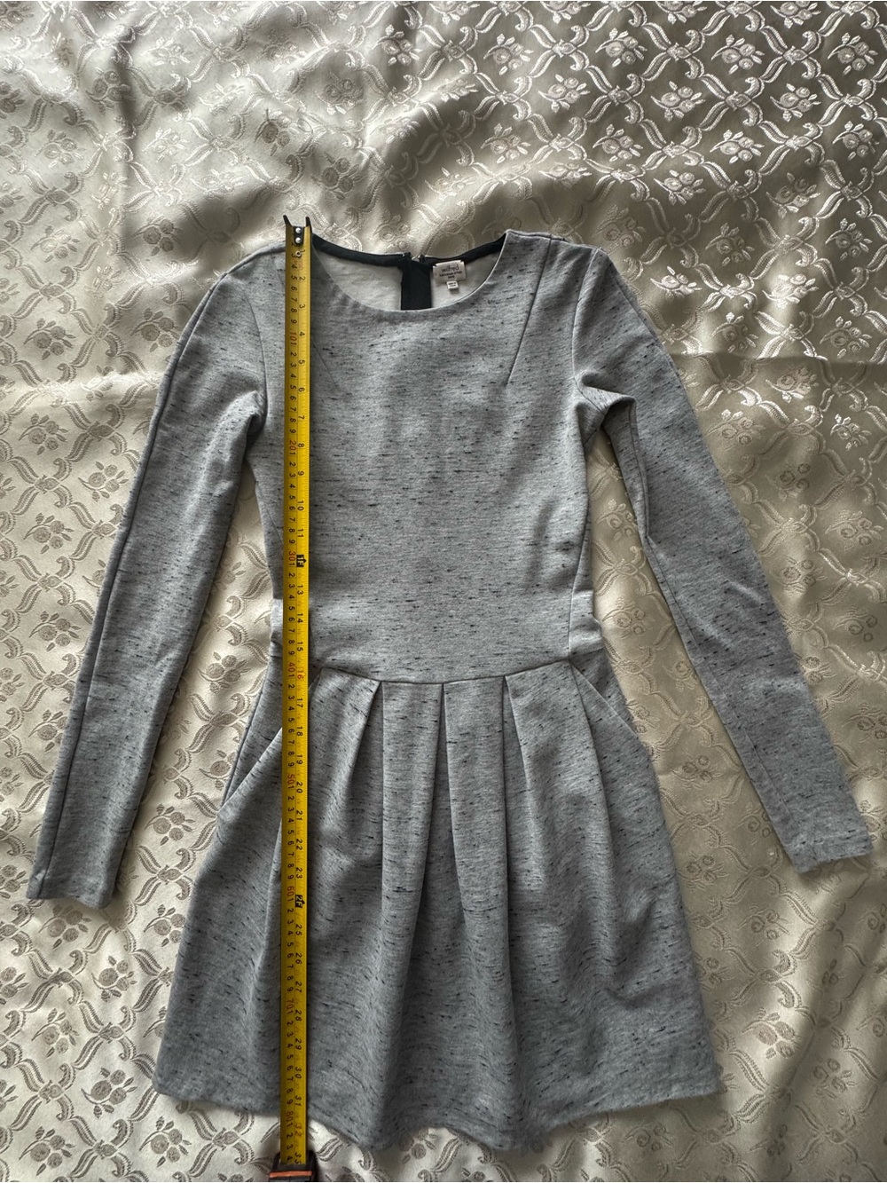 Aritzia Wilfred Tartine Heather Grey Pleated Mini Dress Size 0 - Picture 10 of 10